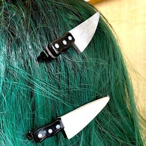 One Chef’s knife, dagger, spooky, hair clip, barrette, accessory!